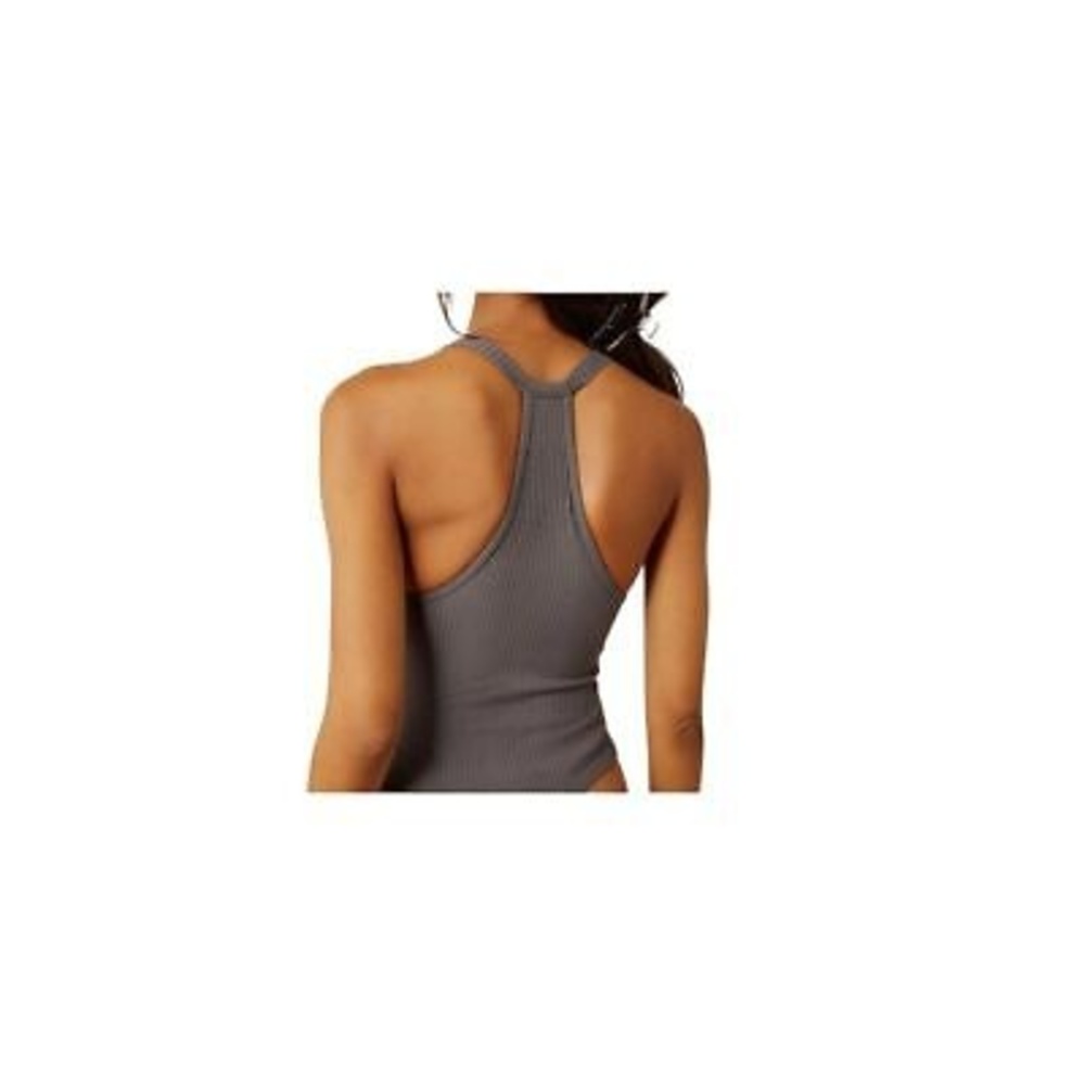 Free People Gray Ribbed Bodysuit - Picture 4 of 8